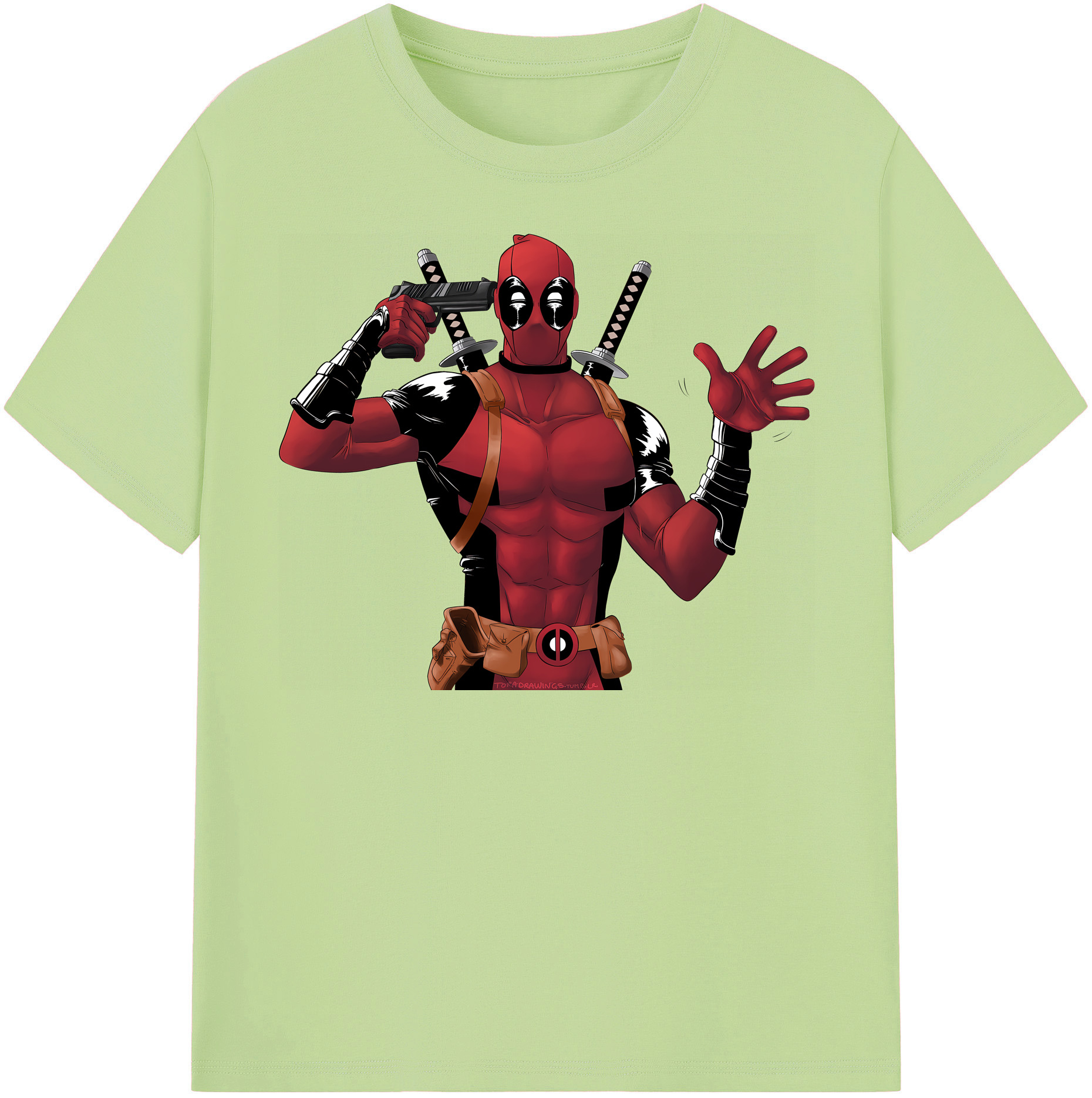 （画像用） Deadpool デッドプール 綿100％半袖Tシャツ（フロントプリント）